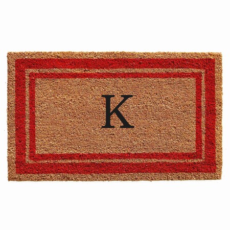Calloway Mills Monogram Door Mat, Natural, Red, 24 in W x 36 in L 153032436K